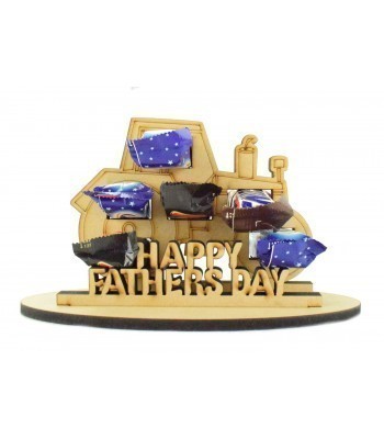 6mm Fathers Day Tractor Shape Mini Chocolate Bar Holder on a Stand - Stand Options
